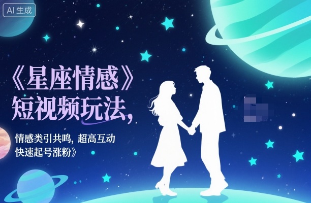 星座情感短视频玩法,情感类引共鸣,超高互动,快速起号涨粉-景枢聚合