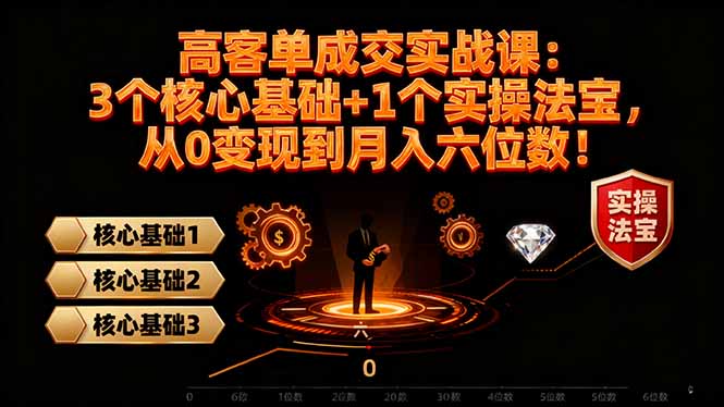高 客单成交实战课：3个核心基础+1个实操法宝，从0变现到月入六位数！-景枢聚合