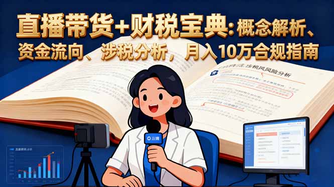 直播带货+财税宝典:概念解析、资金流向、涉税分析,月入10万合规指南-景枢聚合