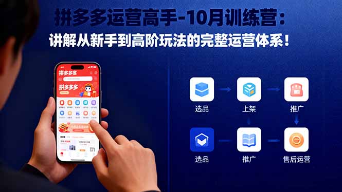 拼多多运营高手-10月训练营:讲解从新手到高阶玩法的完整运营体系!-景枢聚合