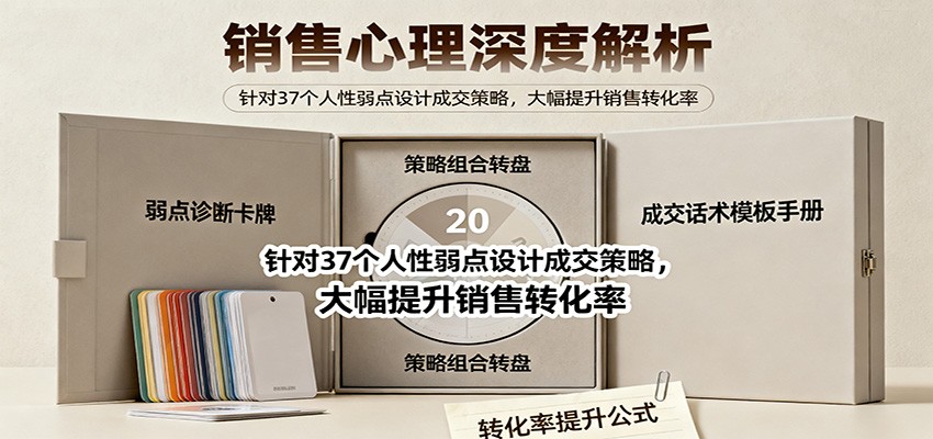 销售心理深度解析:针对37个人性弱点设计成交策略,大幅提升销售转化率!-景枢聚合