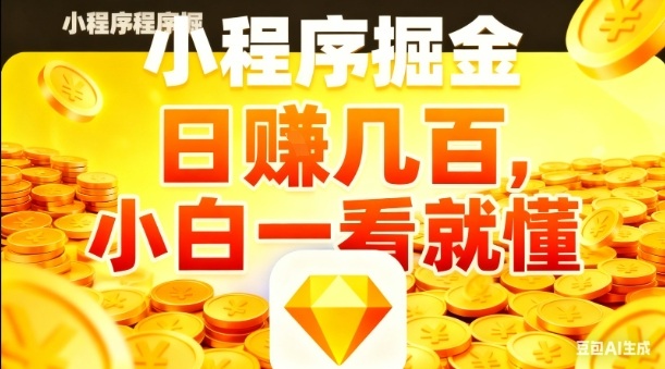 微信小程序掘金项目，日入几张，项目简单，小白一看就懂，5分钟就能学会上手操作【揭秘】-景枢聚合