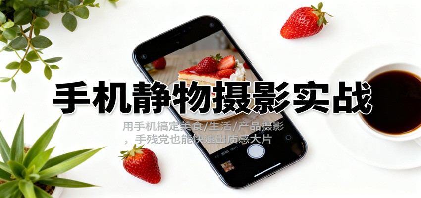 手机静物摄影实战，用手机搞定美食/生活/产品摄影，手残党也能快速出质感大片-景枢聚合