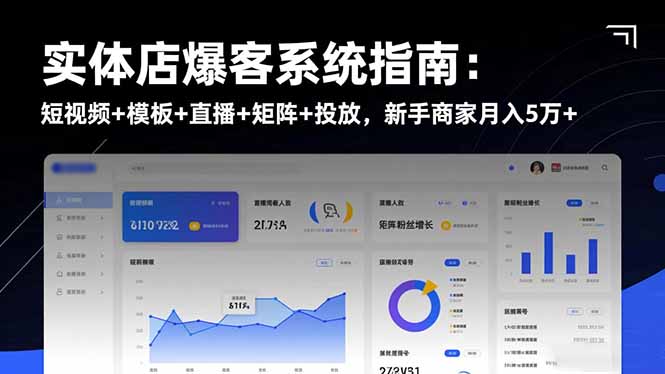 实体店爆客系统指南：短视频+模板+直播+矩阵+投放，新手商家月入5万+-景枢聚合